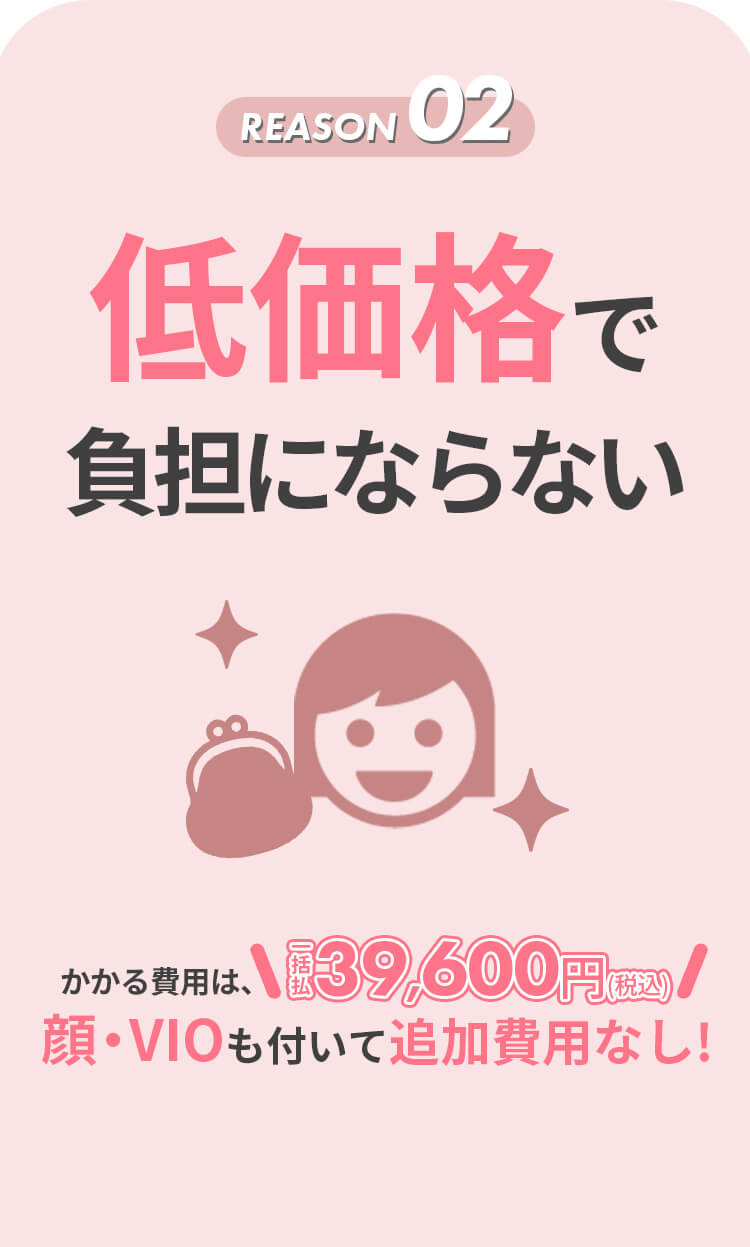 ラココが選ばれる4つの理由　REASON02　低価格で負担にならない